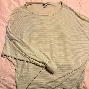 Cream long sleeve shirt, size large.